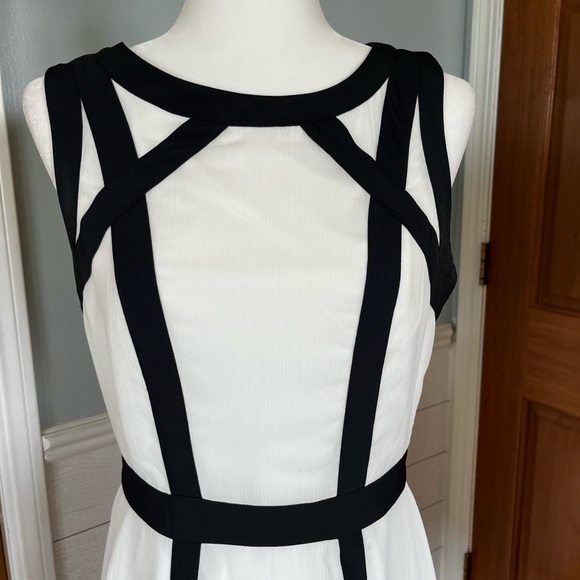 Stunning Banana Republic Black & White Color Blick Strappy Dress size 8 - Picture 4 of 8